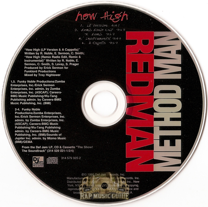 米12” Method Man &amp; Redman How High 3145799251 Def Jam Recordings /00250 12